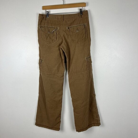VTG Y2K Mossimo Supply Corduroy Cargo Pants Low Rise Tan Grunge 90s Baggy sz 9 - Picture 3 of 12